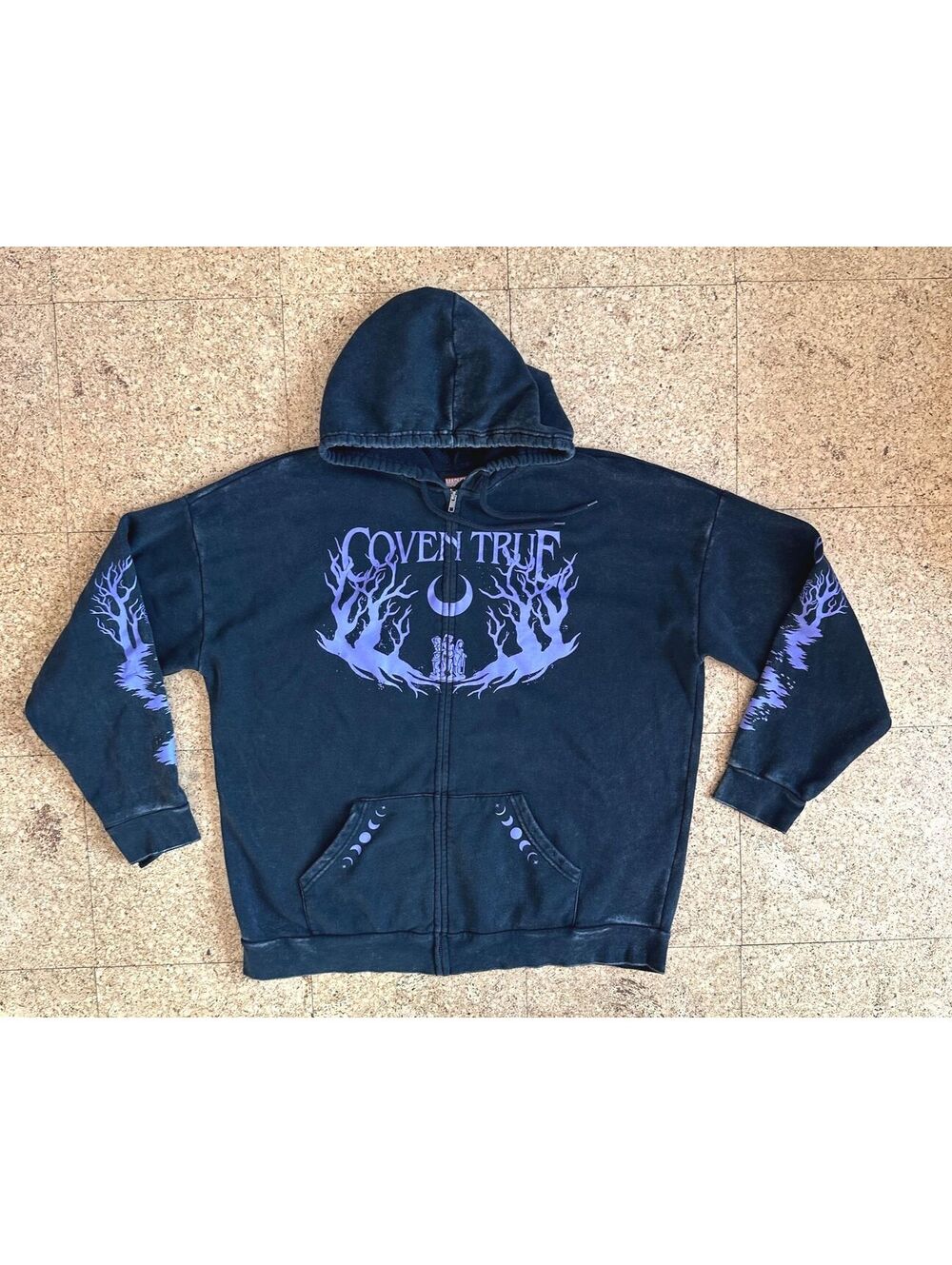 Marvel Agatha All Along Coven True Hoodie XL Black Purple Moon Phase Witch Goth